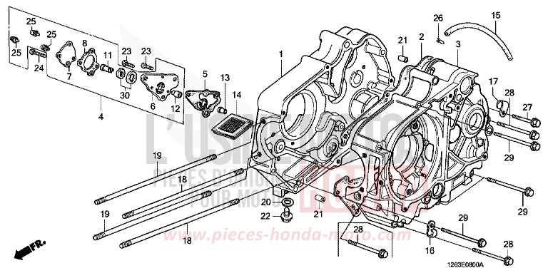 CRANKCASE/OIL PUMP for DAX PLEIADES SILVER METALLIC-U (NH104) from 1982