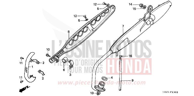 EXHAUST MUFFLER (ST70L) for DAX ITALIAN RED (R157) from 1990