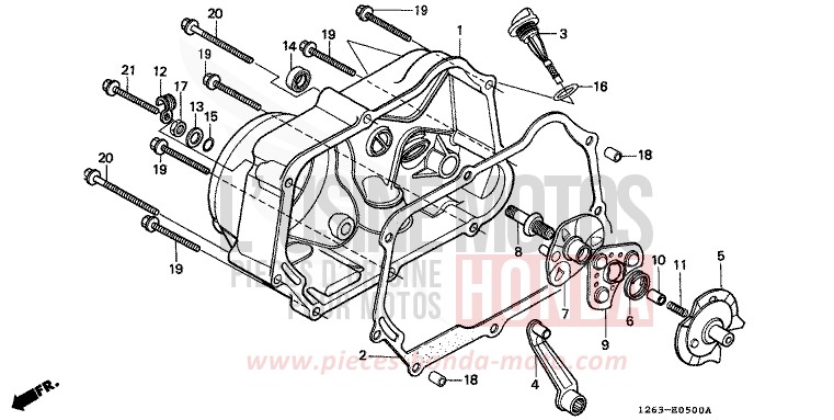 RIGHT CRANKCASE COVER for DAX BLACK (NH1) from 1990