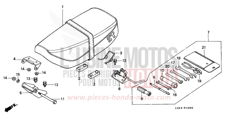 SEAT/TOOL for DAX PLEIADES SILVER METALLIC-U (NH104) from 1982