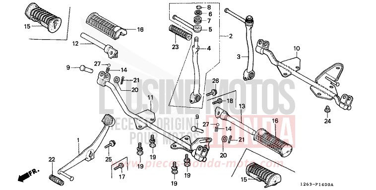 PEDAL/STEP for DAX PLEIADES SILVER METALLIC-U (NH104) from 1982