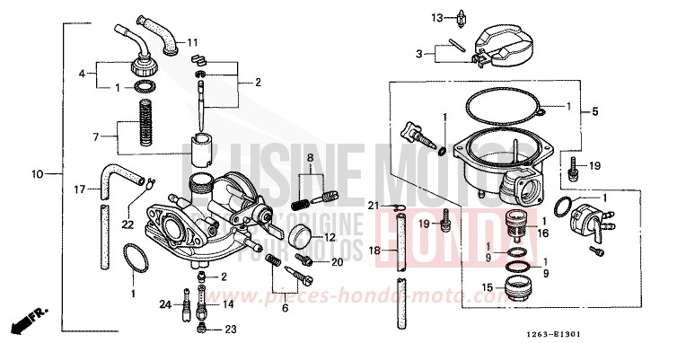 CARBURETOR (ST50J/K/L/ST70L) for DAX PLEIADES SILVER METALLIC-U (NH104) from 1990