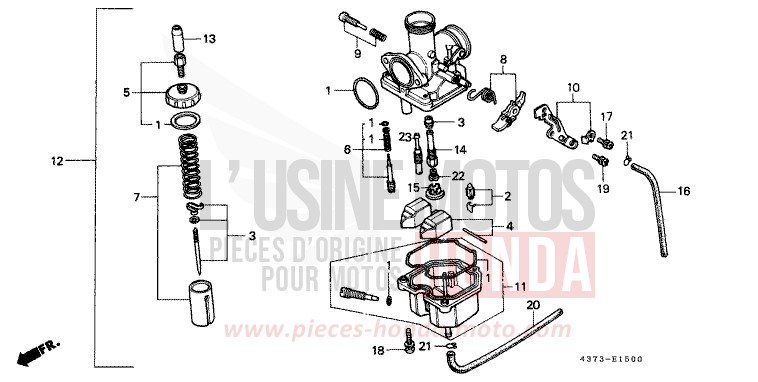 CARBURETOR for XL125S CERAMIC WHITE (NH24) from 1980