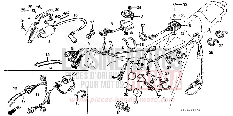 WIRE HARNESS/ IGNITION COIL/C.D.I. UNIT for XL125S CORTINA WHITE (NH111) from 1980