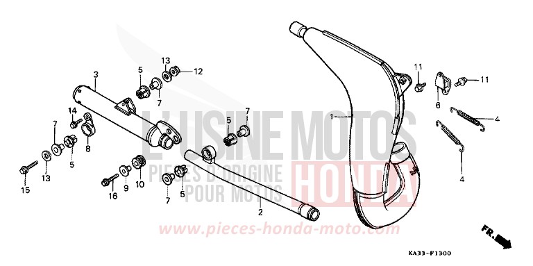 EXPANSION CHAMBER (1) for CR125R FLASH RED (R119) from 1984