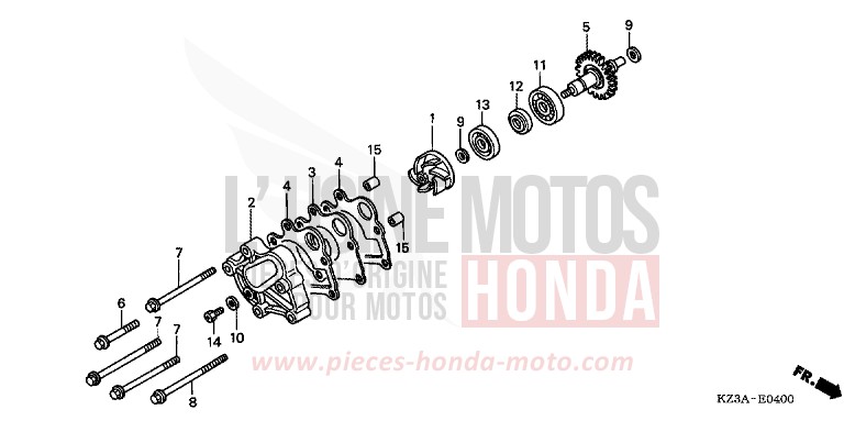 WATER PUMP for CR250R EXTREME RED (R292) from 2006