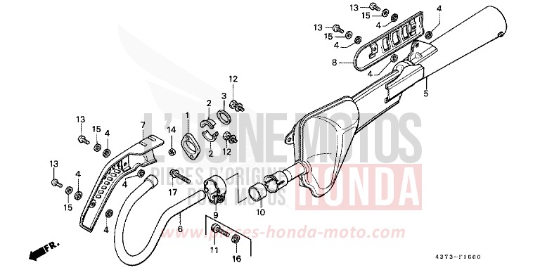 EXHAUST MUFFLER for XL125S HELIOS RED (R33) from 1980