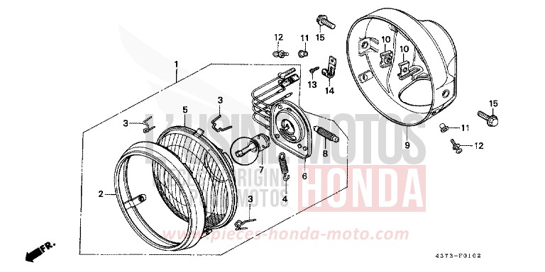HEADLIGHT (F) for XL125S IRIS BLUE (PB105) from 1980