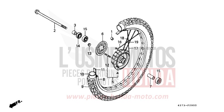 FRONT WHEEL for XL125S IRIS BLUE (PB105) from 1980