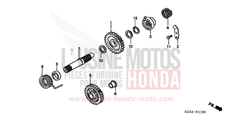 KICK STARTER SPINDLE for CR250R EXTREME RED (R292) from 2006