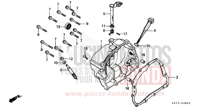 RIGHT CRANKCASE COVER for XL125S MONZA RED (R110) from 1980