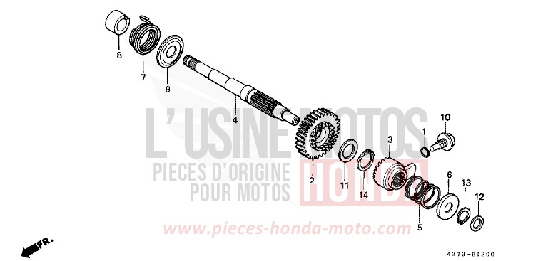 KICK STARTER SPINDLE for XL125S MONZA RED (R110) from 1980