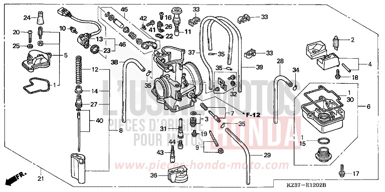 CARBURETOR (CR250R4-7) for CR250R EXTREME RED (R292) from 2006