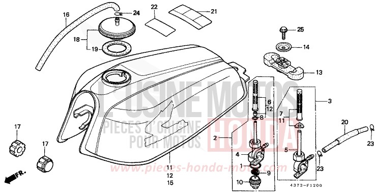 FUEL TANK (XL125SZ/A/B/C) for XL125S MONZA RED (R110) from 1980