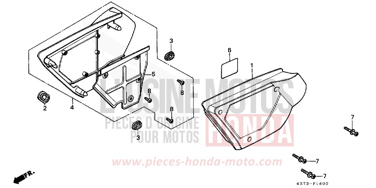 SIDE COVER (XL125SZ/A/B/C) for XL125S MONZA RED (R110) from 1980