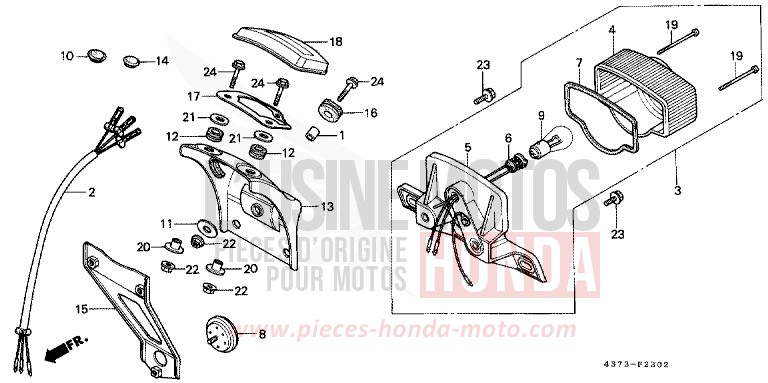 TAILLIGHT (3) for XL125S BLACK (NH1) from 1980