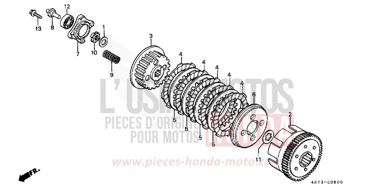 CLUTCH for XL125S TAHITIAN RED (R23) from 1980