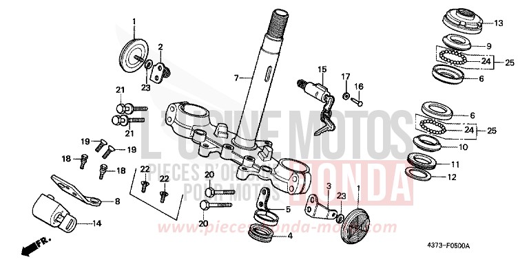 STEERING STEM for XL125S TAHITIAN RED (R23) from 1980