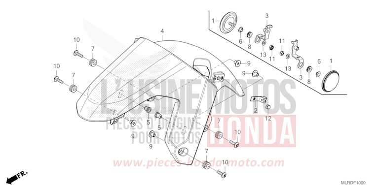 FRONT FENDER for NX500 GRAND PRIX RED (R380) from 2025