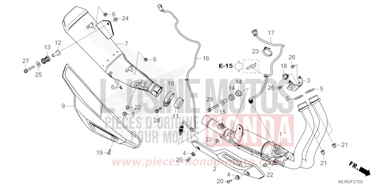 EXHAUST MUFFLER for NX500 GRAND PRIX RED (R380) from 2025