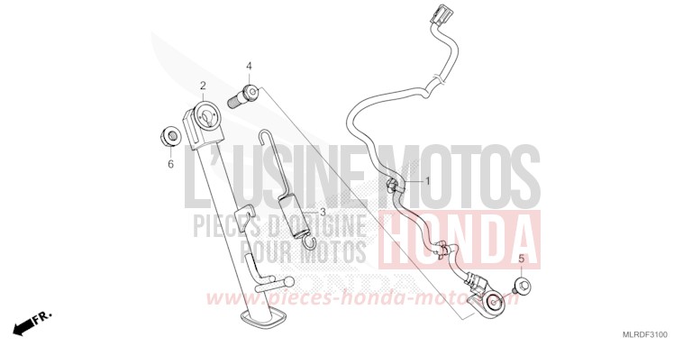 SIDE STAND for NX500 PEARL HORIZON WHITE (NHB61) from 2025