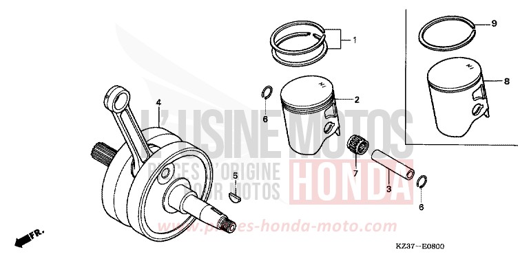 ALBERO MOTORE per CR250R EXTREME RED (R292) del 2007