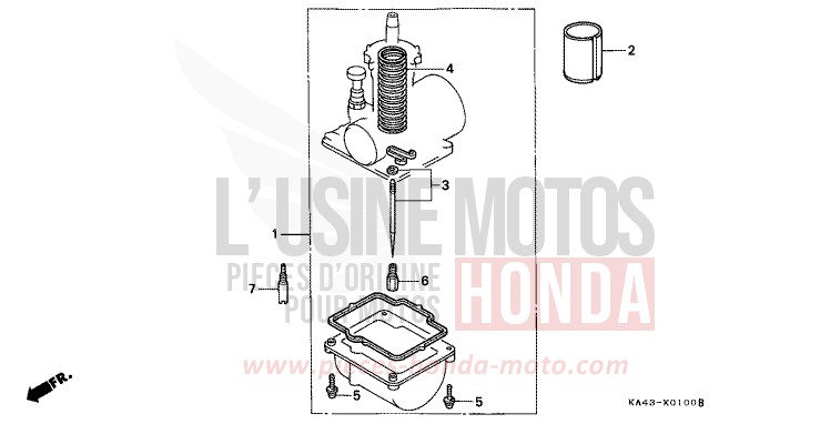 CARBURETOR OPTIONAL PARTS KIT (1) for CR250R FLASH RED (R119) from 1984