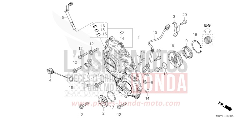 RIGHT CRANKCASE COVER for CB650R PEARL SMOKY GRAY (NHC53) from 2025