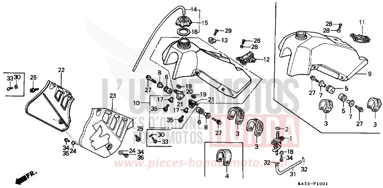 FUEL TANK (2) for CR125R FLASH RED (R119) from 1985