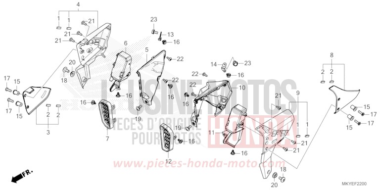 SHROUD for CB650R PEARL SMOKY GRAY (NHC53) from 2025