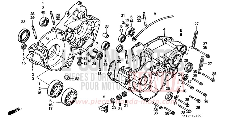 CRANKCASE for CR250R FLASH RED (R119) from 1985
