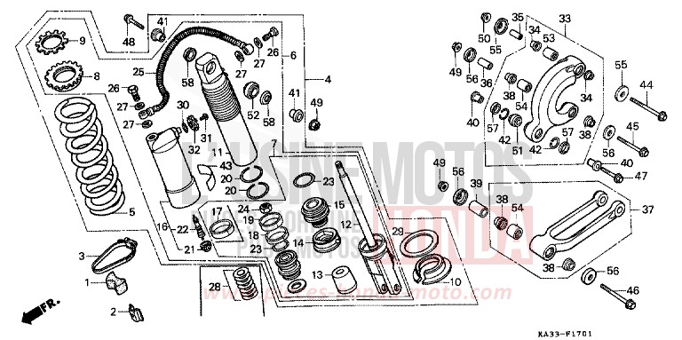 REAR CUSHION (2) for CR125R FLASH RED (R119) from 1985