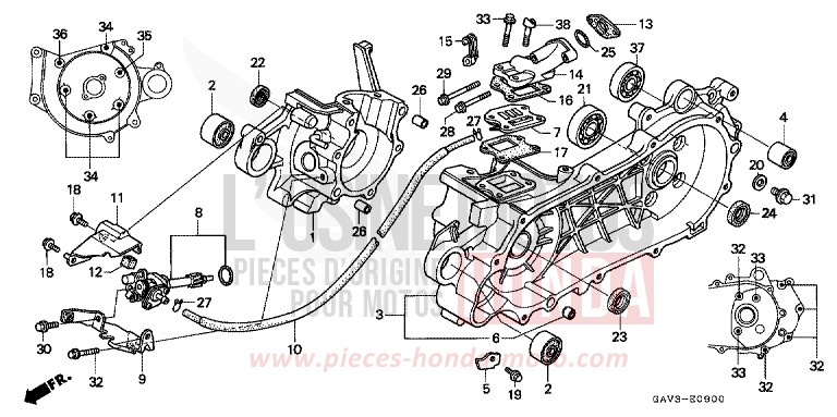 CRANKCASE/OIL PUMP for BALI ANTONIO RED (R144) from 1995