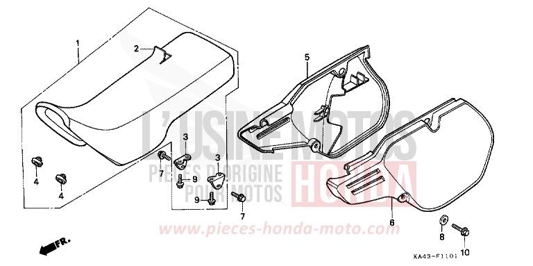 SEAT/SIDE COVER (2) for CR250R FLASH RED (R119) from 1985