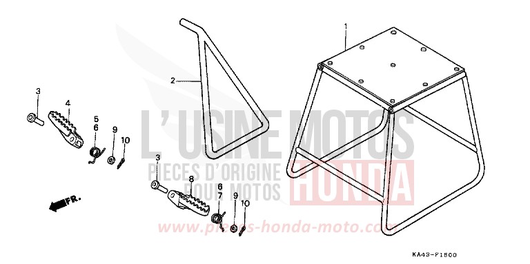 STAND/STEP for CR250R FLASH RED (R119) from 1985