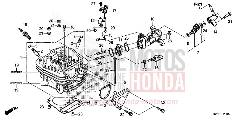 CYLINDER HEAD for CRF125FB EXTREME RED (R292) from 2024