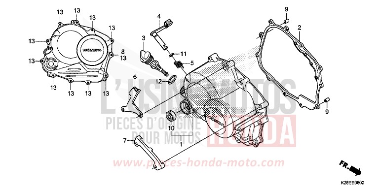RIGHT CRANKCASE COVER for CRF125FB EXTREME RED (R292) from 2024
