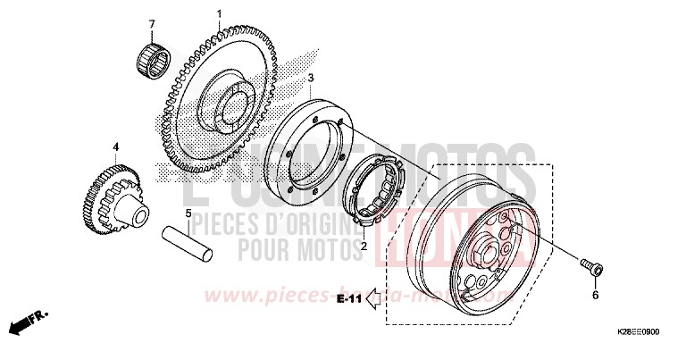 STARTING CLUTCH for CRF125FB EXTREME RED (R292) from 2024