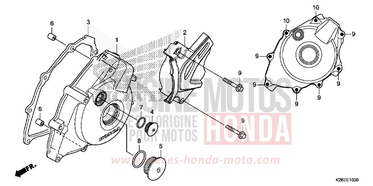 LEFT CRANKCASE COVER for CRF125FB EXTREME RED (R292) from 2024