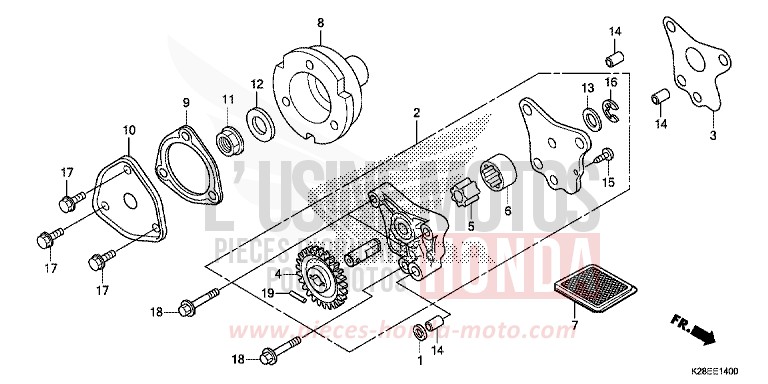 OIL PUMP for CRF125FB EXTREME RED (R292) from 2024
