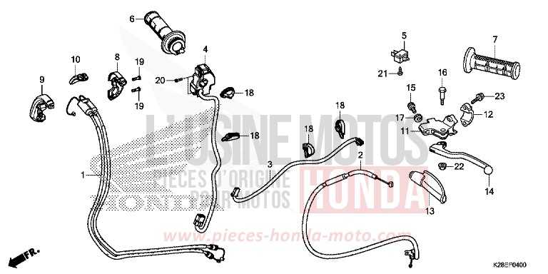 HANDLE LEVER/SWITCH/CABLE for CRF125FB EXTREME RED (R292) from 2024