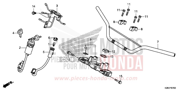 HANDLE PIPE for CRF125FB EXTREME RED (R292) from 2024