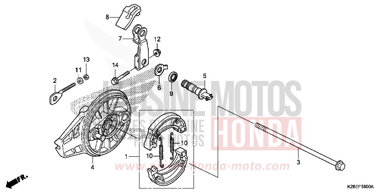 REAR BRAKE PANEL for CRF125FB EXTREME RED (R292) from 2024