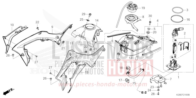 FUEL TANK for CRF125FB EXTREME RED (R292) from 2024