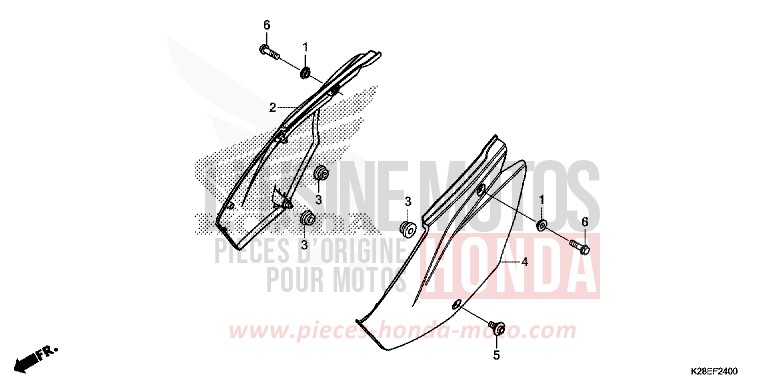 SIDE COVER for CRF125FB EXTREME RED (R292) from 2024