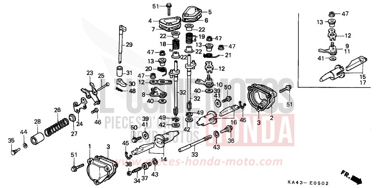 EXHAUST VALVE (1) for CR250R FLASH RED (R119) from 1986