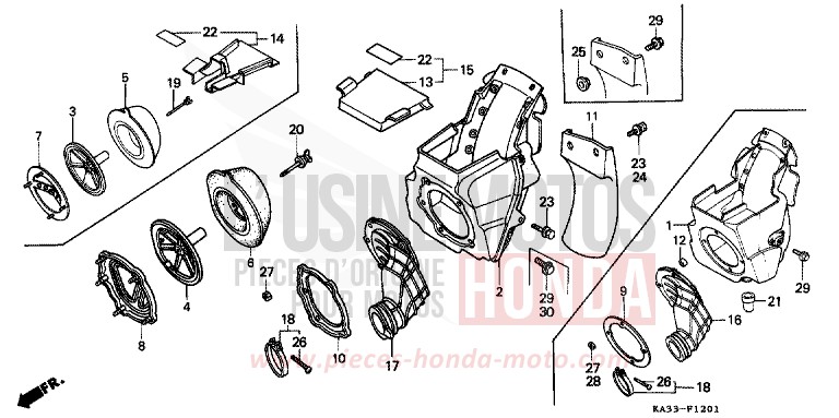 AIR CLEANER (2) for CR125R FLASH RED (R119) from 1986