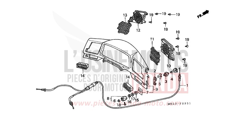 METER PANEL (GL1500SEM/SEN) for Goldwing SUN FLASH GOLD METALLIC (YR126N) from 1991