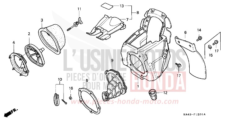AIR CLEANER (2) for CR250R FLASH RED (R119) from 1986