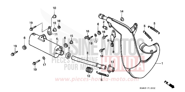 EXPANSION CHAMBER (3) for CR250R FLASH RED (R119) from 1986